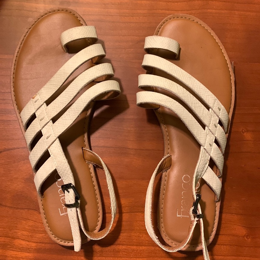 Franco Sarto, multi-strap sandals, soft leather size 6.